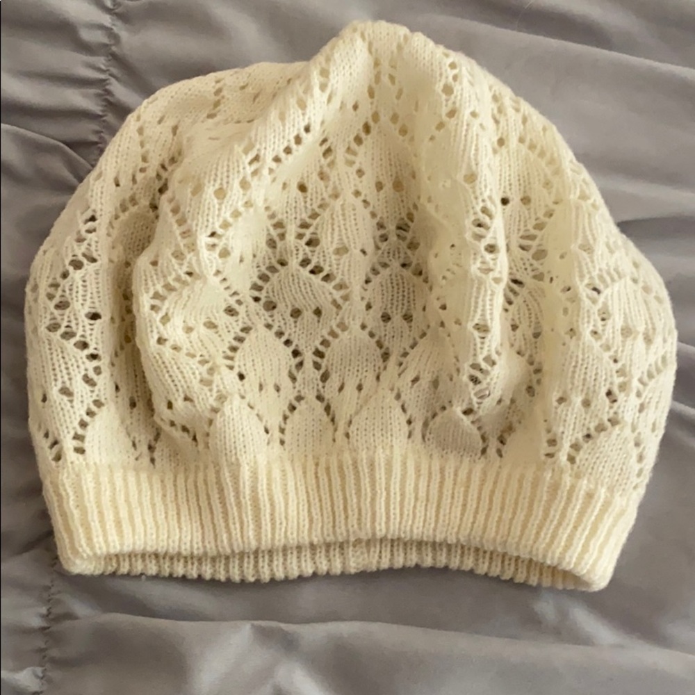 Off white knit hat